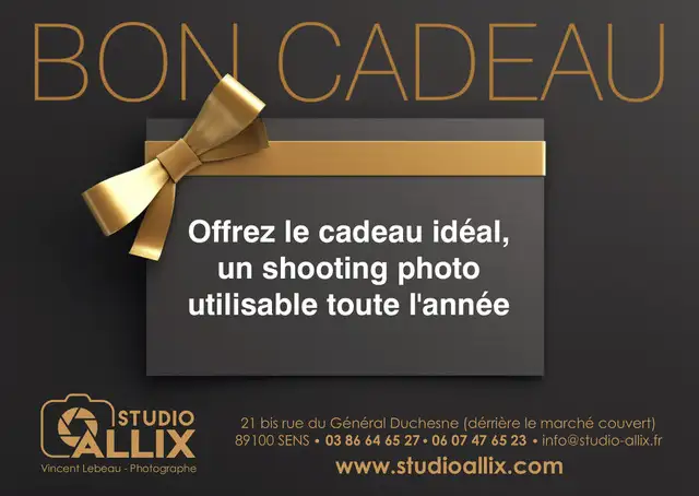 Carte cadeau Shooting Photo Studio Allix Sens